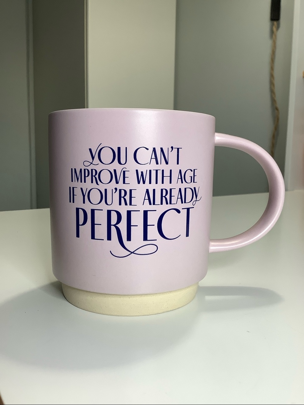 Hallmark Pink Ceramic Mug with Navy Quote